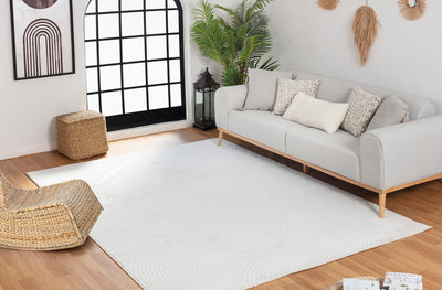 Tapis d'Intérieur/Extérieur Scandinave Moderne Blanc  Guiza