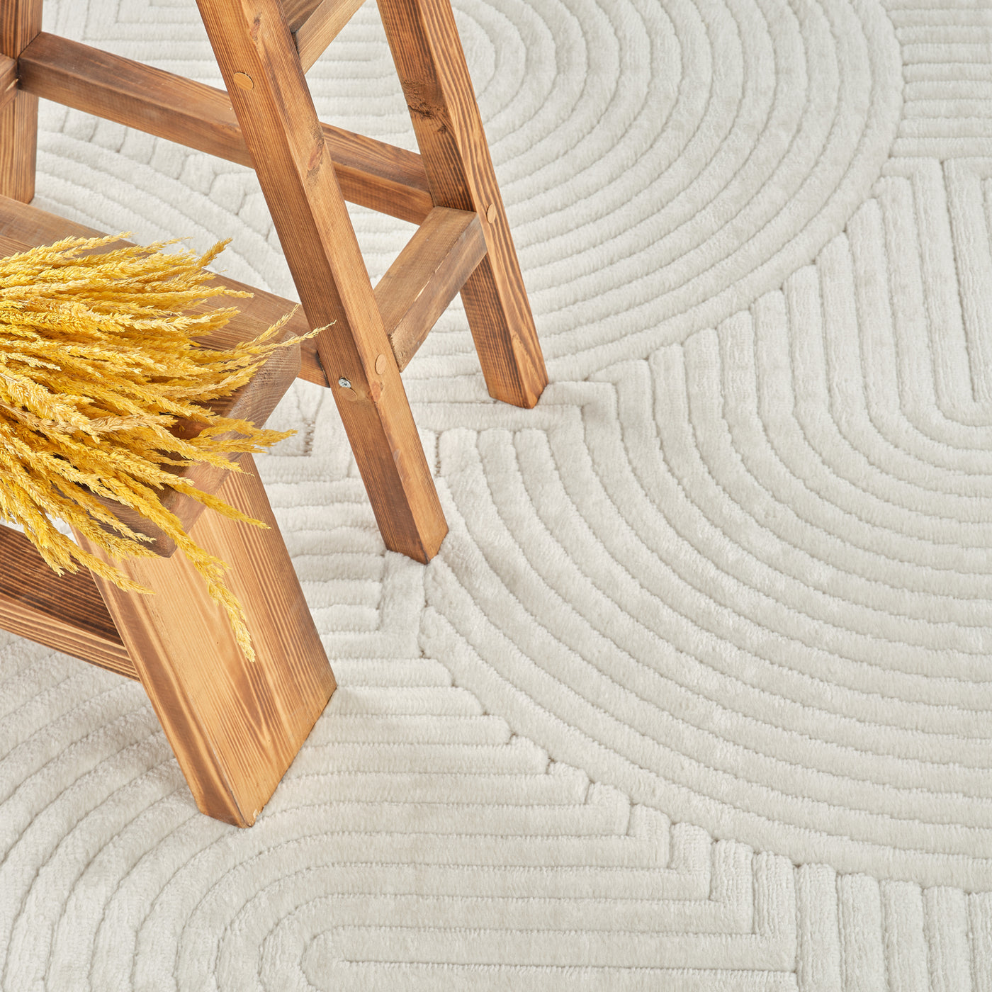 Tapis d'Intérieur/Extérieur Scandinave Moderne Blanc  Guiza