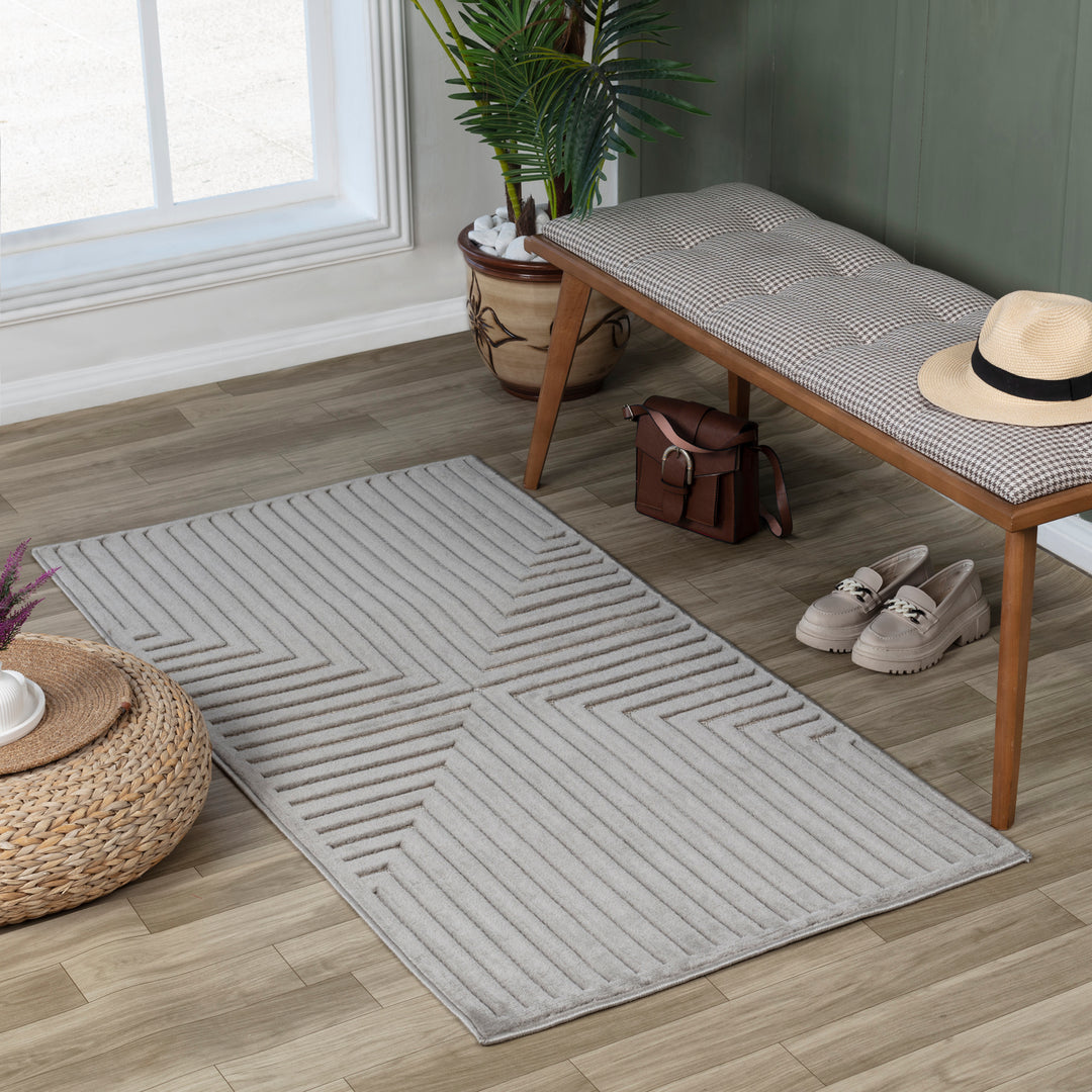 Tapis d'Intérieur/Extérieur Scandinave Moderne Gris 6 Rockford