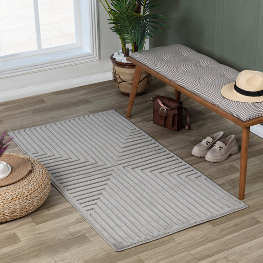 Tapis d'Intérieur/Extérieur Scandinave Moderne Gris 6 Rockford