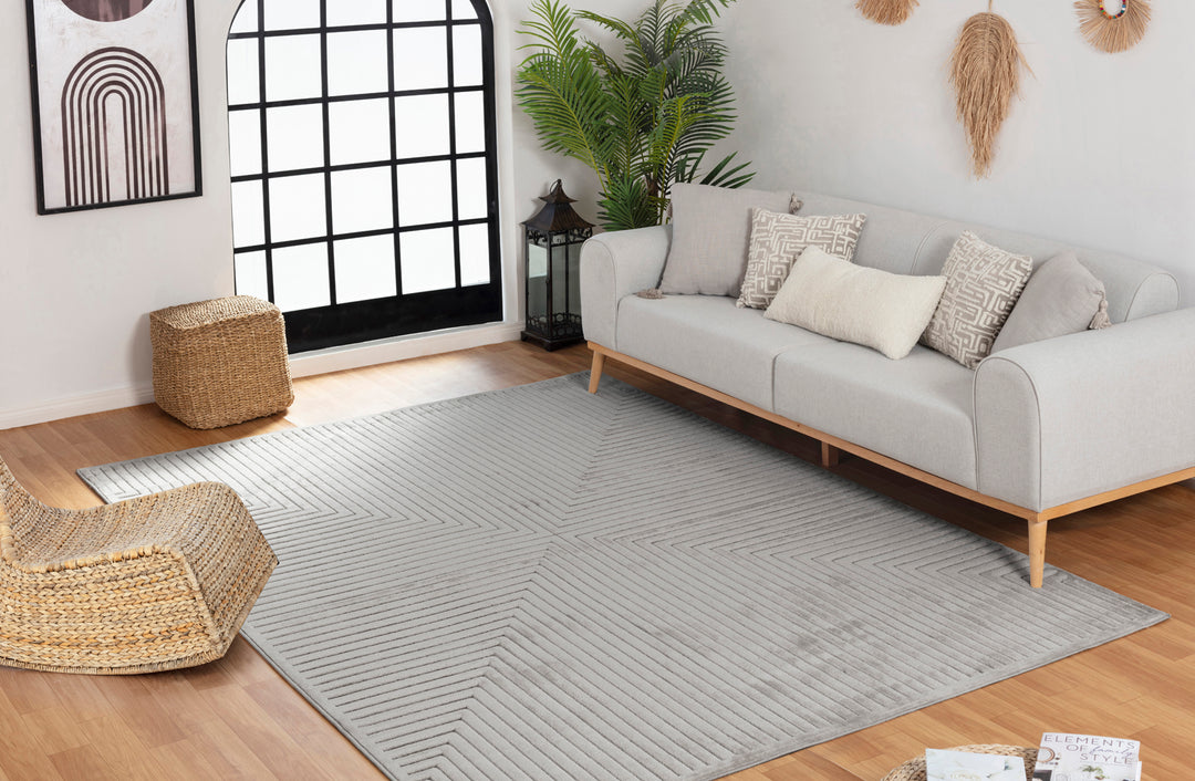 Tapis d'Intérieur/Extérieur Scandinave Moderne Gris 6 Rockford