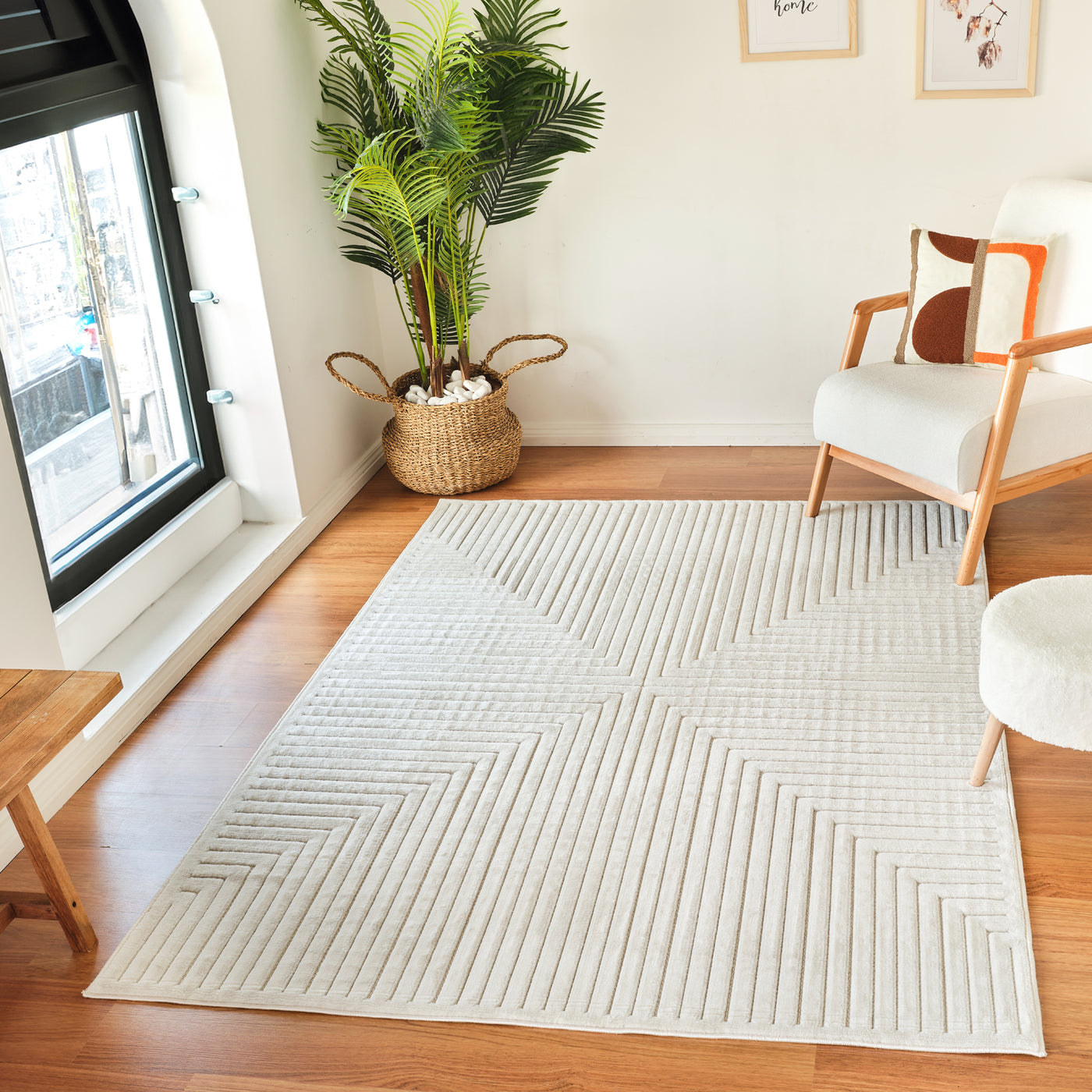 Tapis d'Intérieur/Extérieur Scandinave Moderne Blanc 7 Rockford