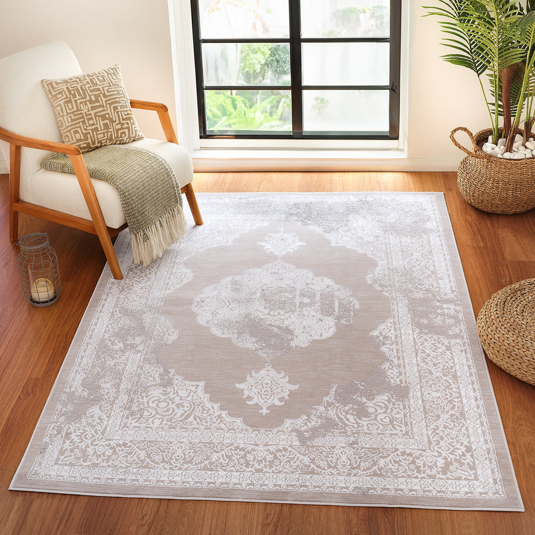 Tapis Vintage Oriental Beige/Gris Carmel