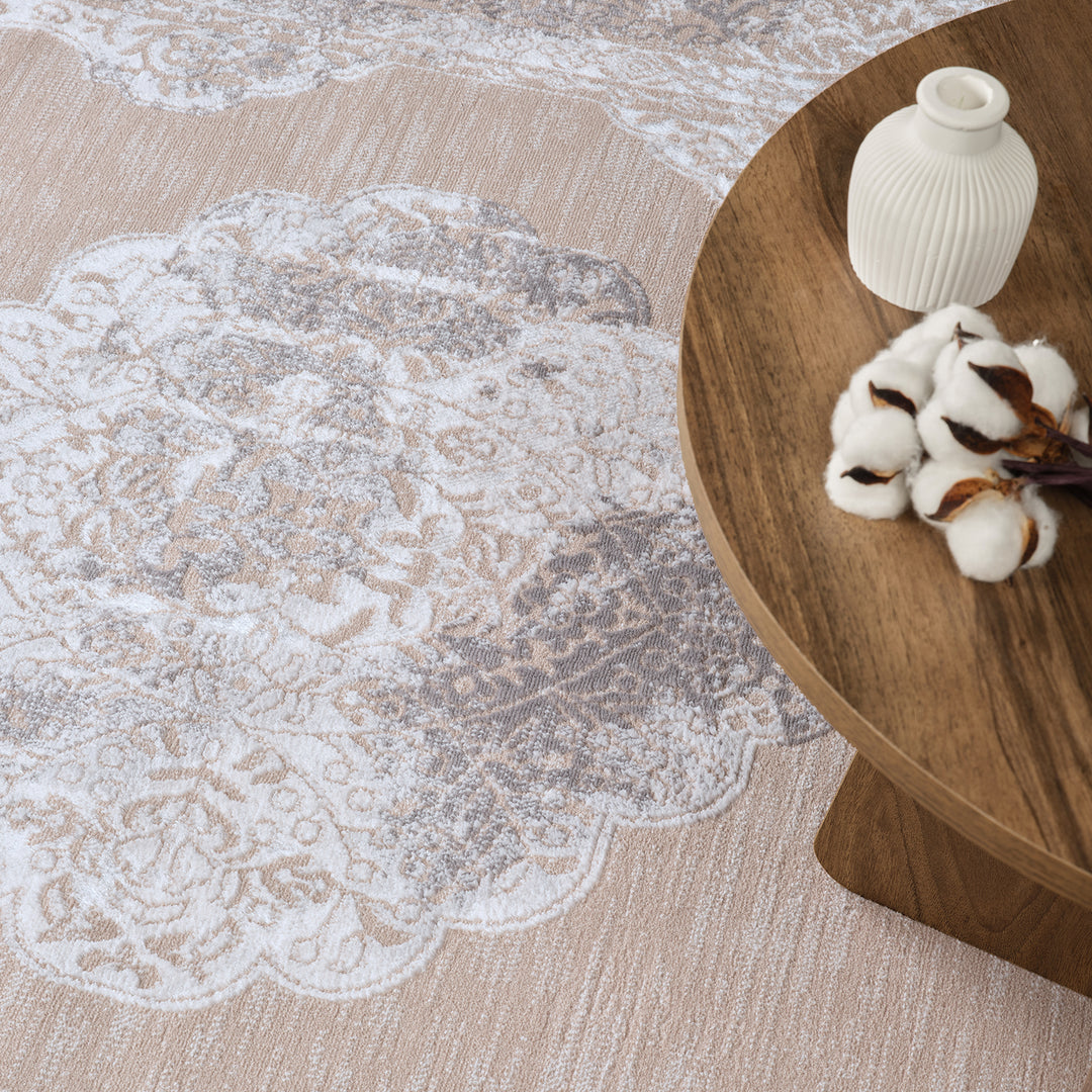 Tapis Vintage Oriental Beige/Gris Carmel