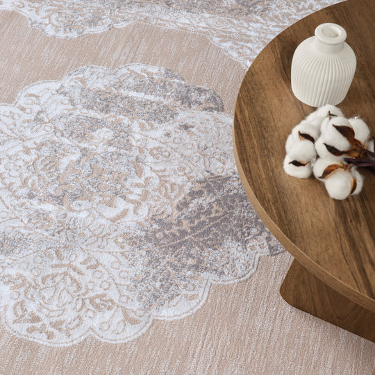 Tapis Vintage Oriental Beige/Gris Carmel