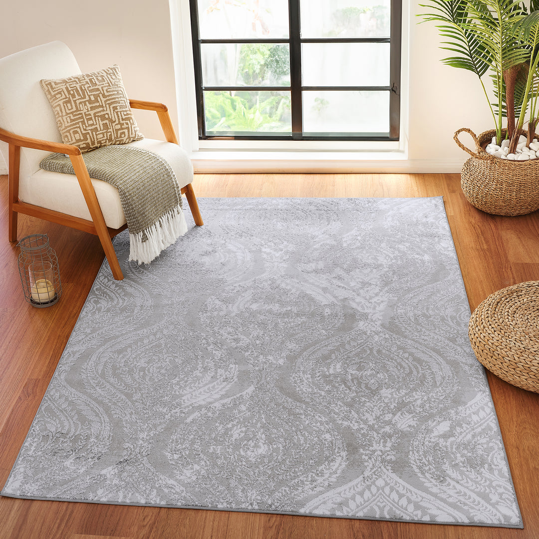 Tapis Vintage Oriental Blanc/Gris Muncie
