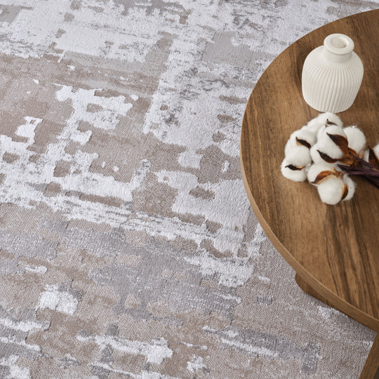 Tapis Abstrait Moderne Gris/Beige Noida