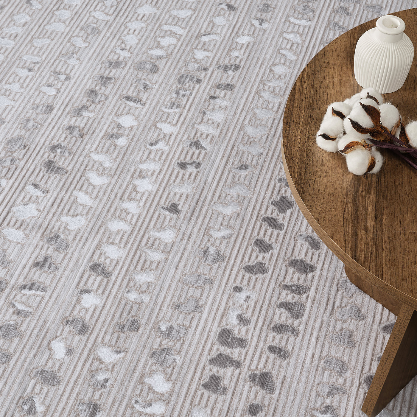 Tapis Scandinave à Pois Gris/Blanc Rosemont