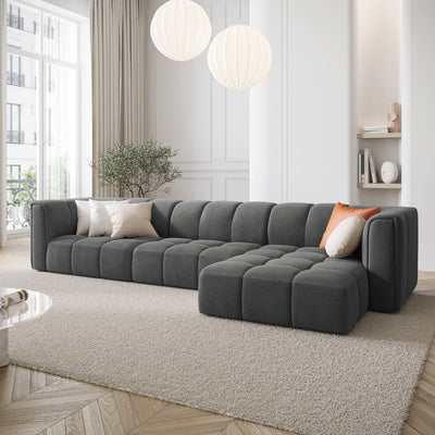 Canapé d'angle droit MAISON HERITAGE Adams 5 places Gris fonçé