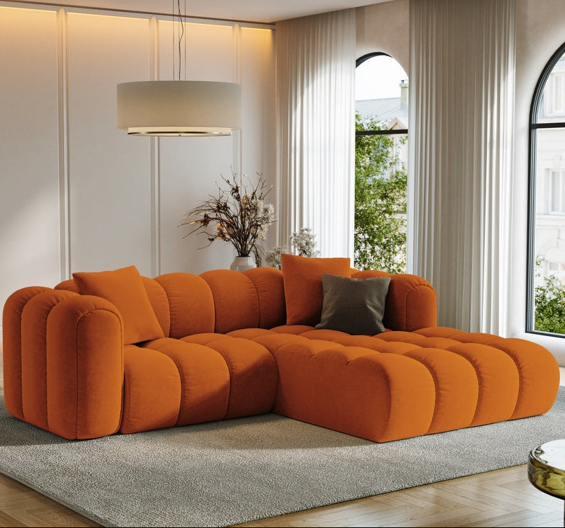 Canapé d'angle droit 3 places Maison Héritage Arden terracotta