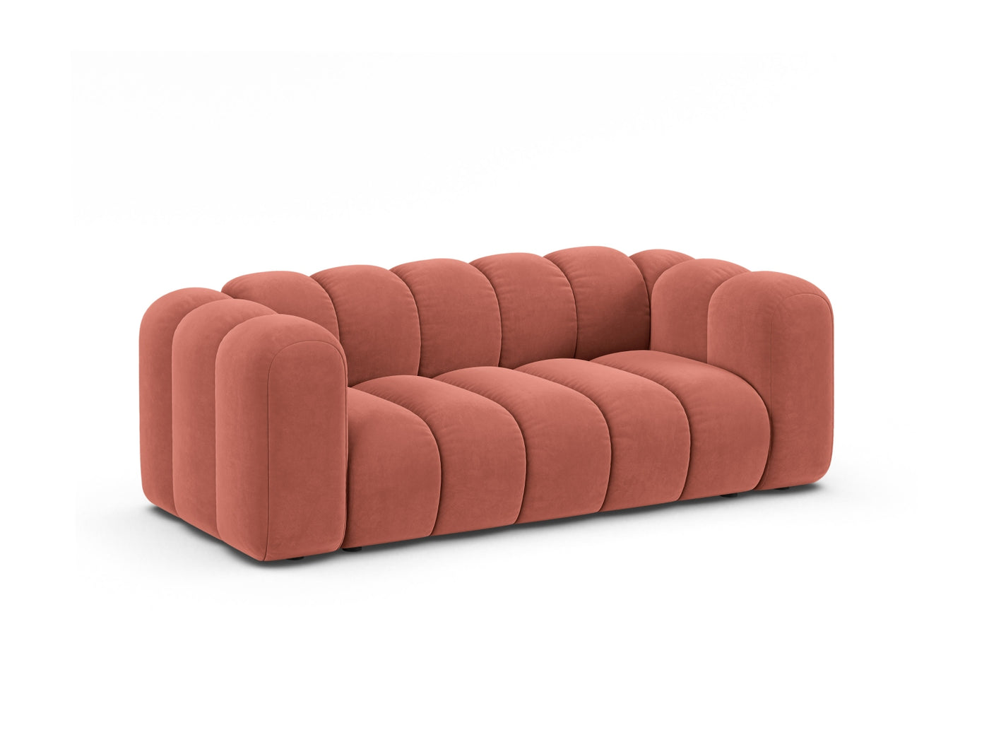 Canapé MICADONI Lupine 2 places en Velours Corail