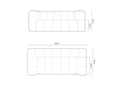 Canapé MICADONI Lupine 2 places en Velours Corail