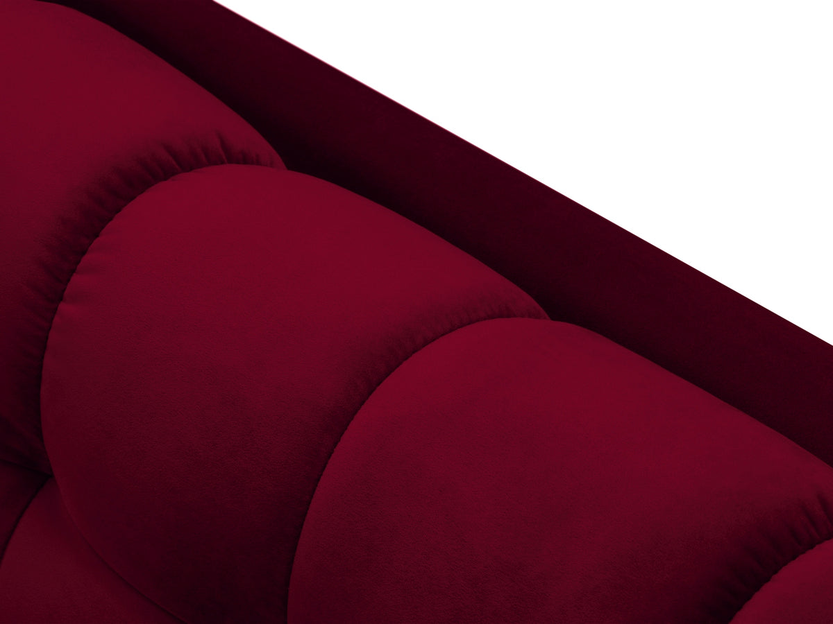 Canapé d'angle droit MICADONI Mamaia 5 places en Velours Rouge