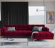 Canapé d'angle droit MICADONI Mamaia 5 places en Velours Rouge