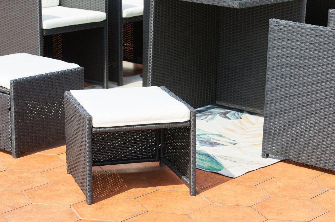 Miami 8 pouf Noir et blanc