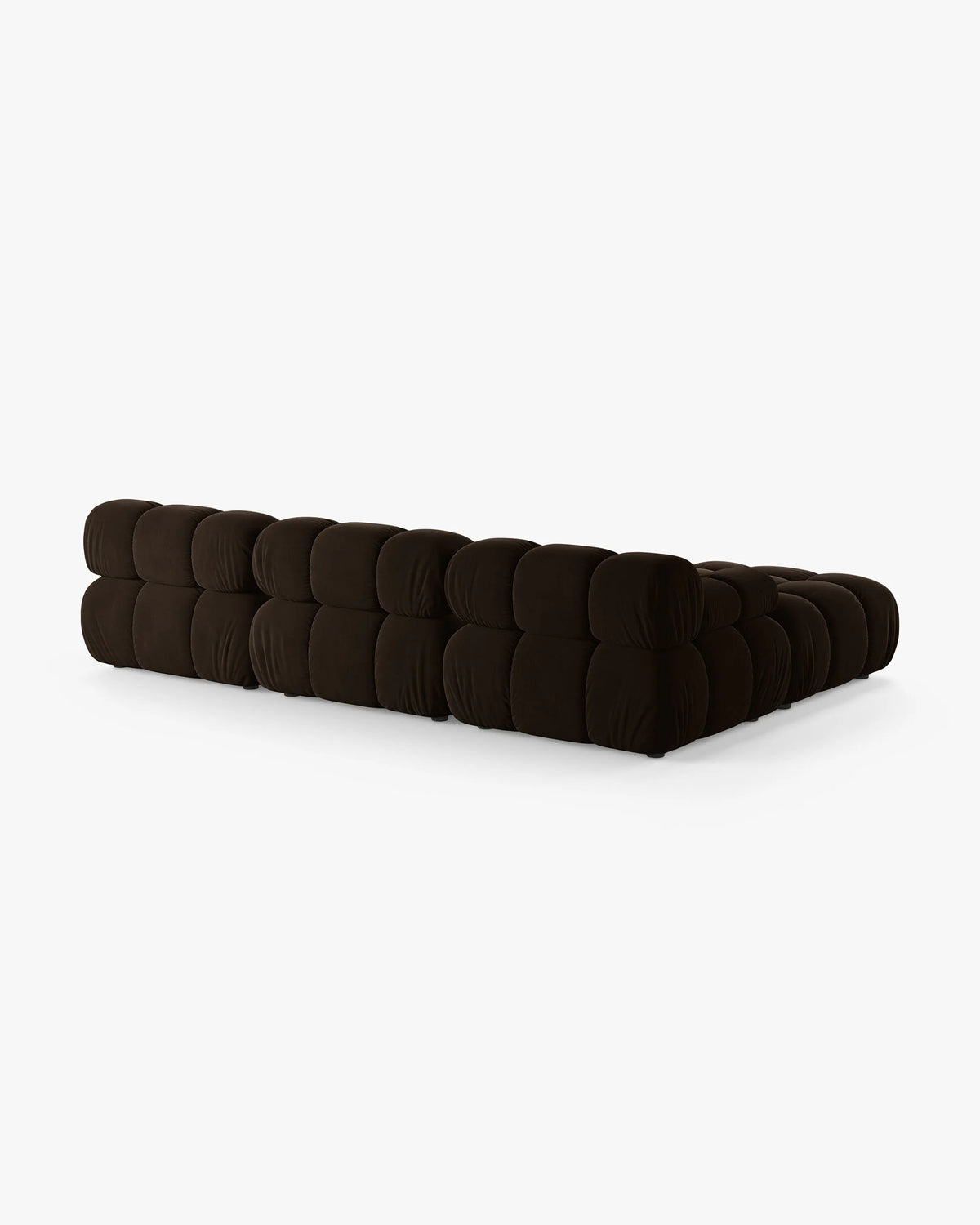 Canapé d'angle MICADONI Bellis 4 places en velours marron foncé