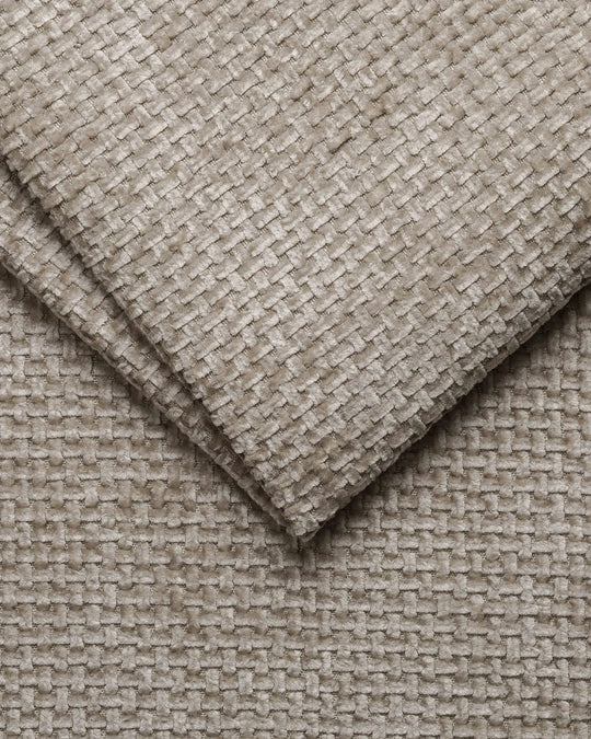 Canapé d'angle MICADONI Lupine 5 places en tissu chenille beige foncé