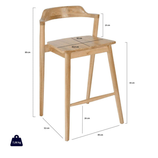 Lot de 2 tabourets de bar Drawer Joko en teck H75cm