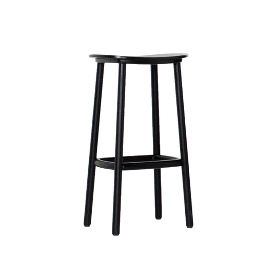 Lot de 2 Tabourets haut design Cruso en bois noir