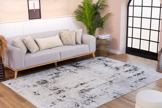 Tapis Abstrait Moderne Blanc/Gris Jordan 200x275cm