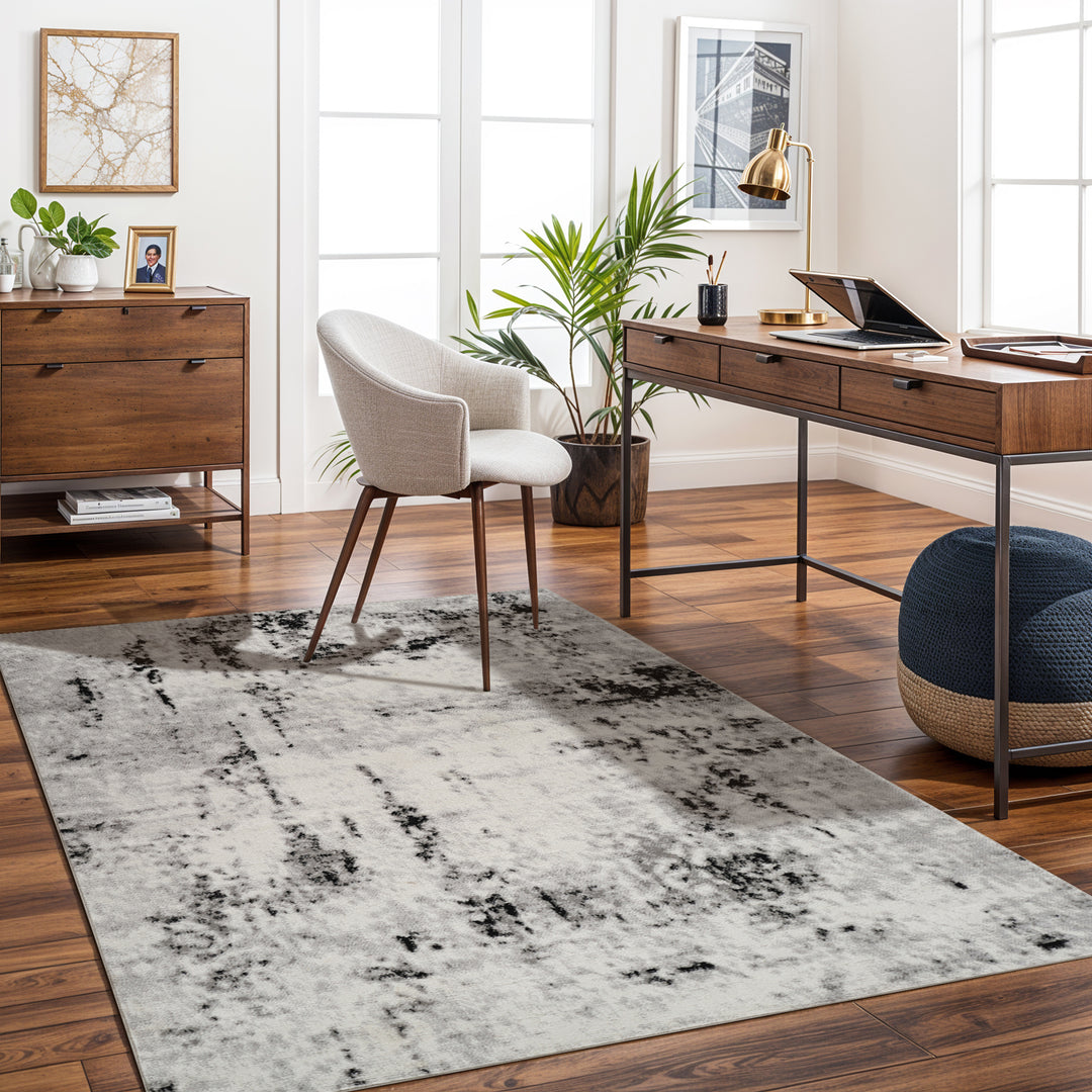 Tapis Abstrait Moderne Blanc/Gris Jordan 200x275cm