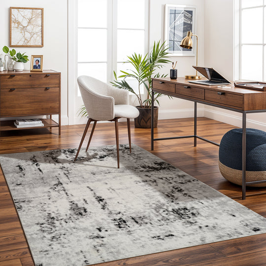 Tapis Abstrait Moderne Blanc/Gris Jordan 200x275cm