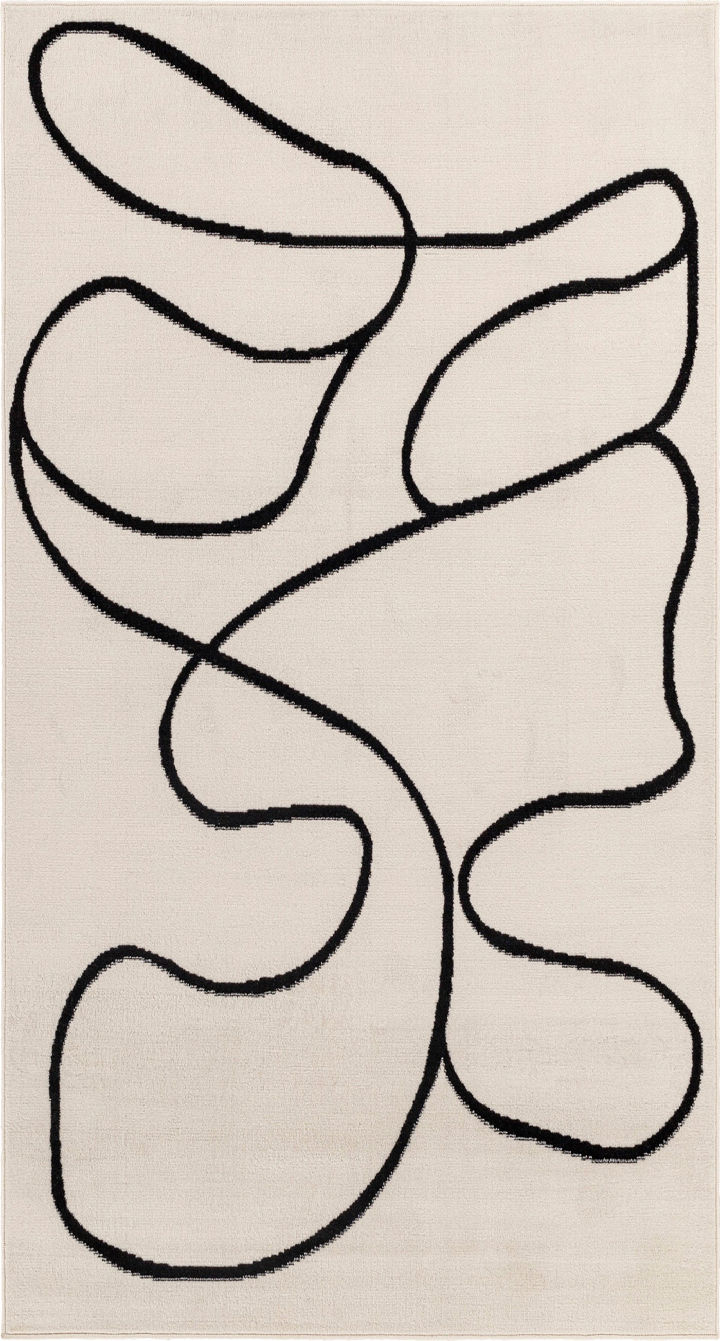 Tapis Scandinave Bohème Blanc/Noir Kano