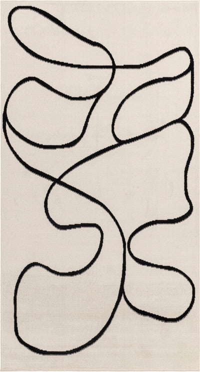 Tapis Scandinave Bohème Blanc/Noir Kano