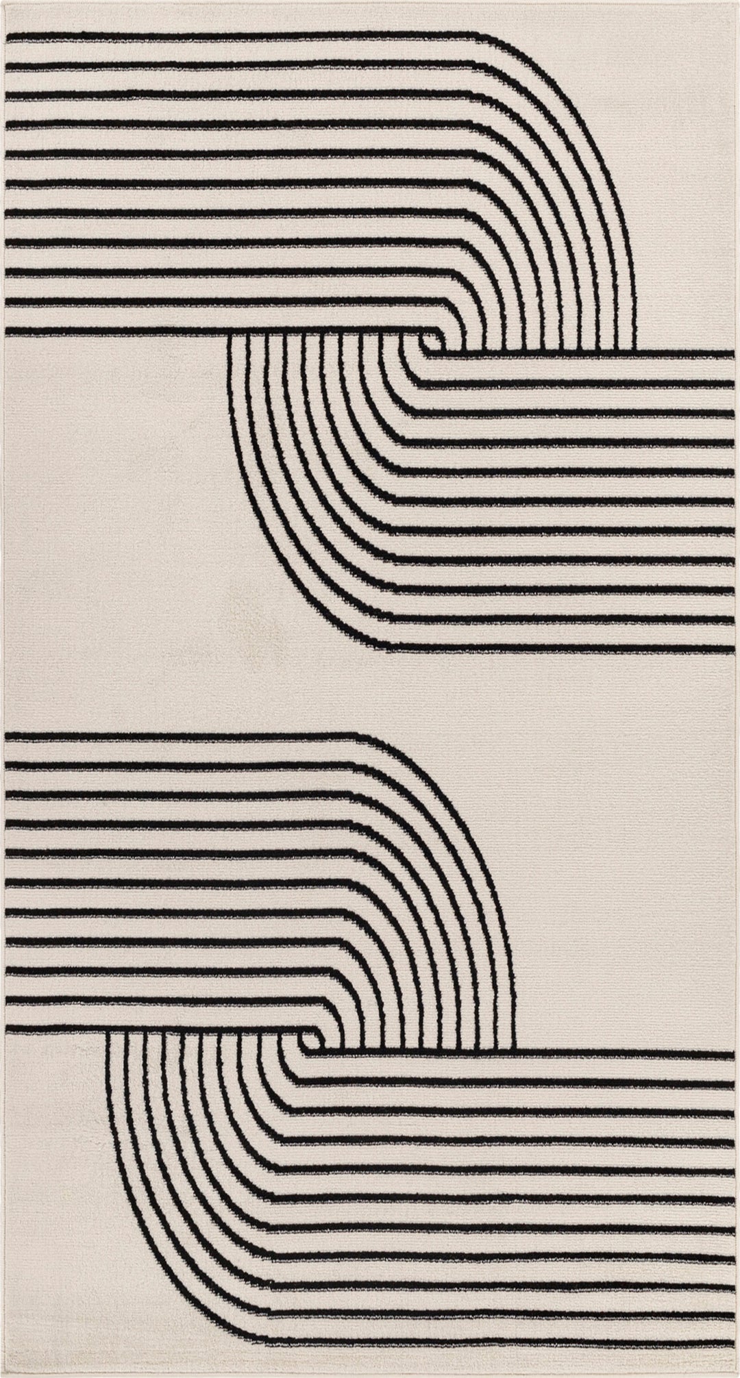 Tapis Scandinave Moderne Blanc/Noir Dehli