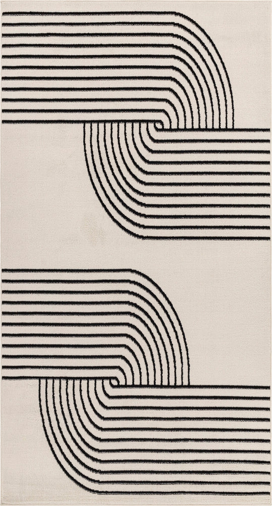Tapis Scandinave Moderne Blanc/Noir Dehli