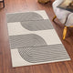 Tapis de Couloir Scandinave Moderne Blanc/Noir Dehli