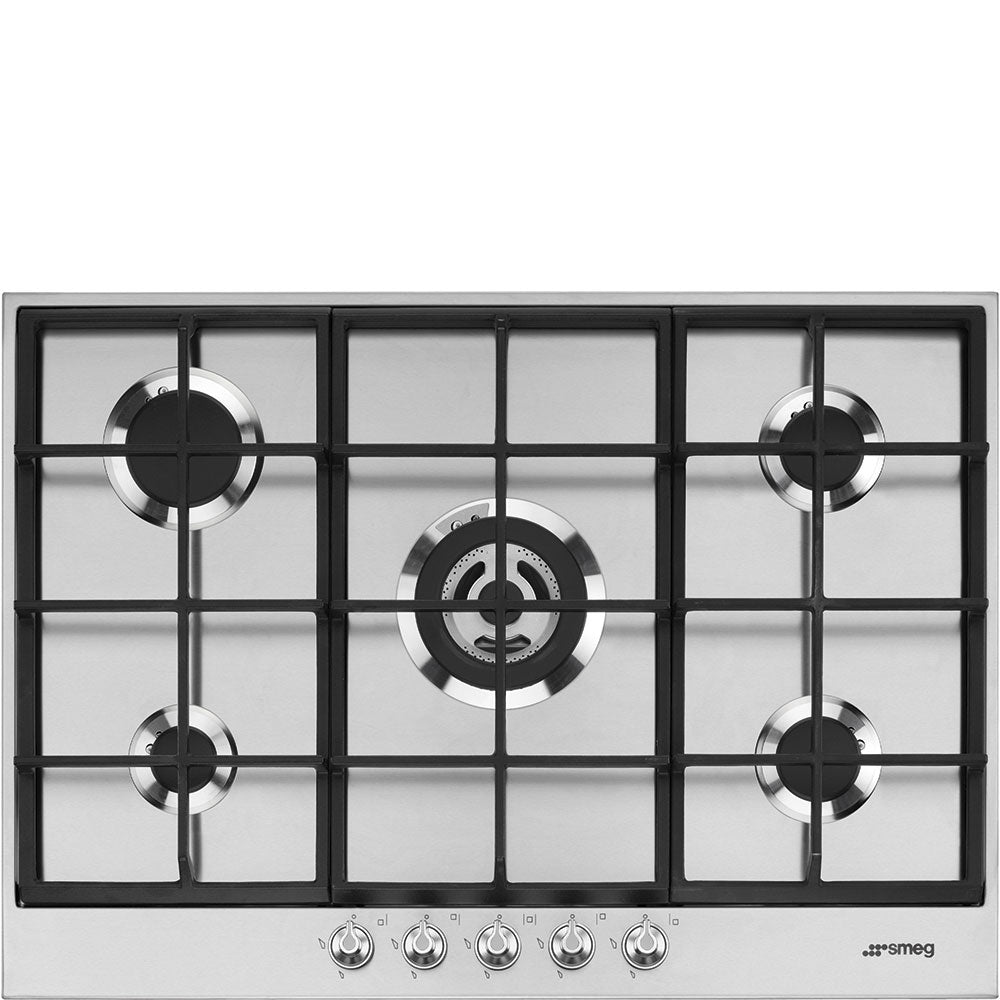 Plaque à gaz SMEG en acier inoxydable 5 foyers PX175