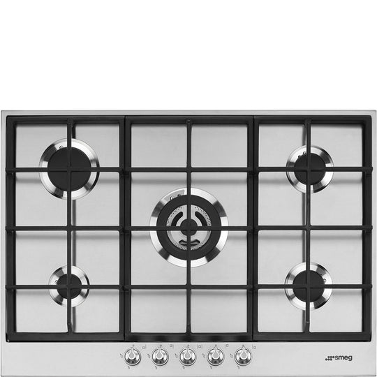 Plaque à gaz SMEG en acier inoxydable 5 foyers PX175