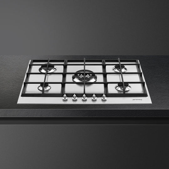 Plaque à gaz SMEG en acier inoxydable 5 foyers PX175