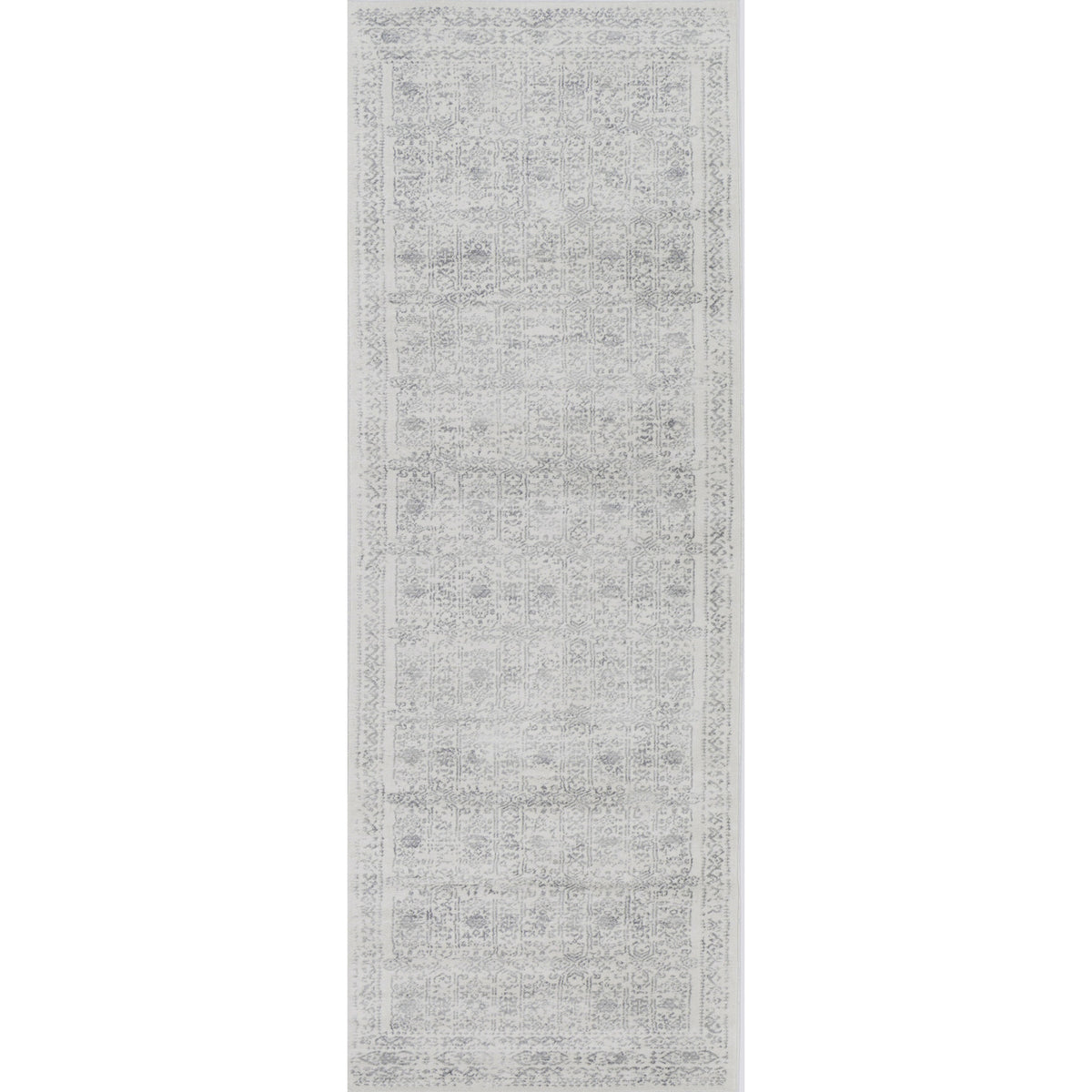 Tapis de couloir SURYA Ottawa vintage, motif oriental délavé gris et ivoire, vue 2