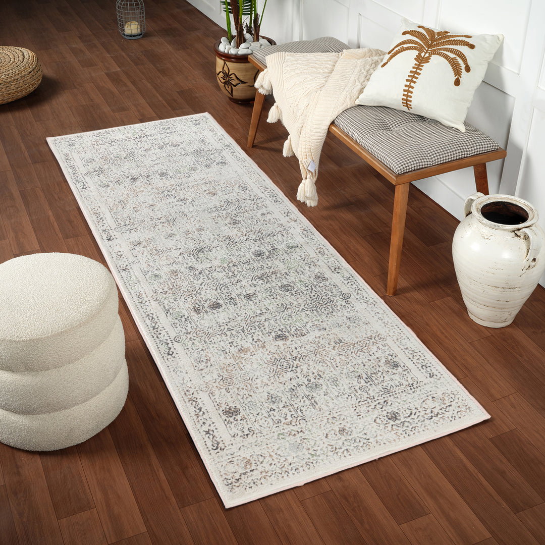 Tapis de Couloir Vintage Oriental Gris/Brun Ottawa