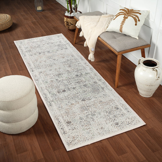 Tapis de Couloir Vintage Oriental Gris/Brun Ottawa