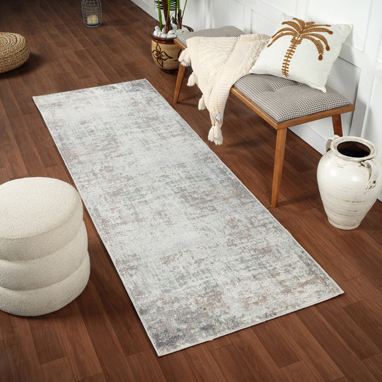 Tapis de Couloir Abstrait Utrecht Moderne Gris/Brun