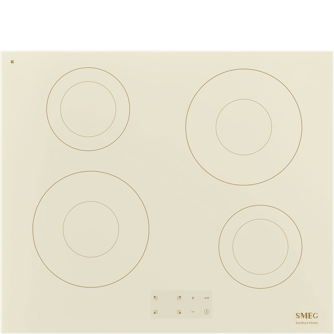 Plaque de cuisson à induction 4 foyers SMEG SI2641DP 60 cm Crème