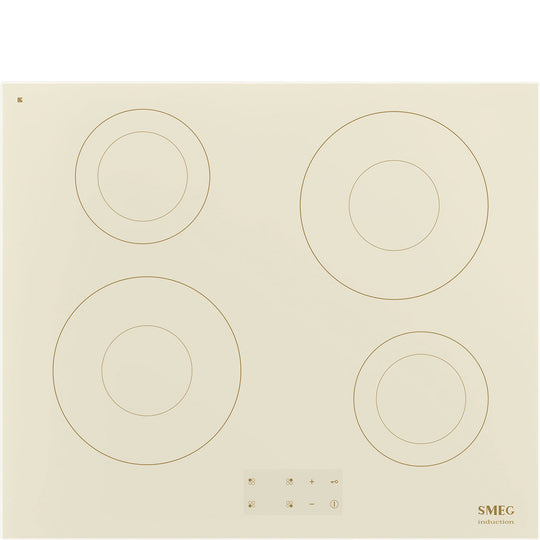 Plaque de cuisson à induction 4 foyers SMEG SI2641DP 60 cm Crème