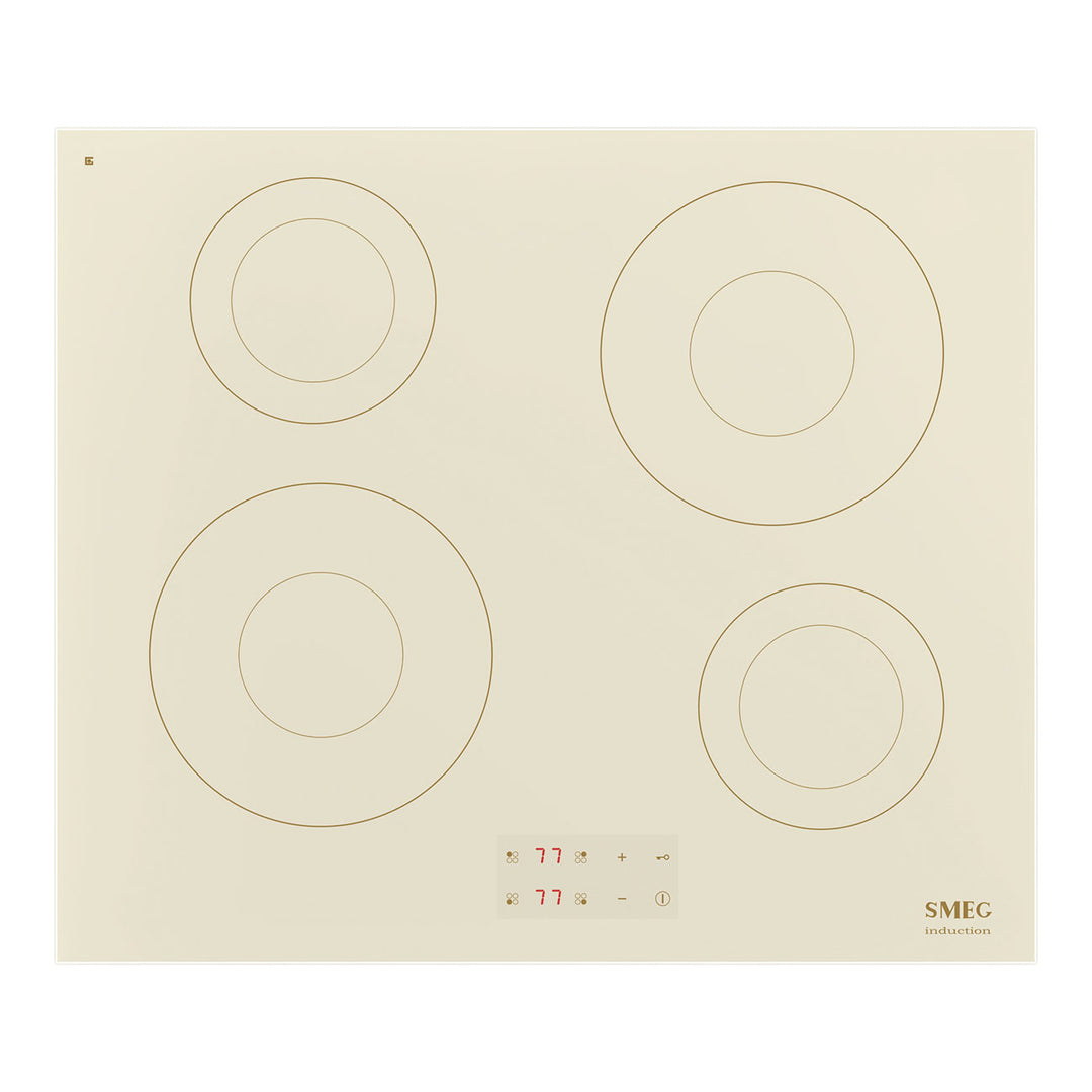 Plaque de cuisson à induction 4 foyers SMEG SI2641DP 60 cm Crème