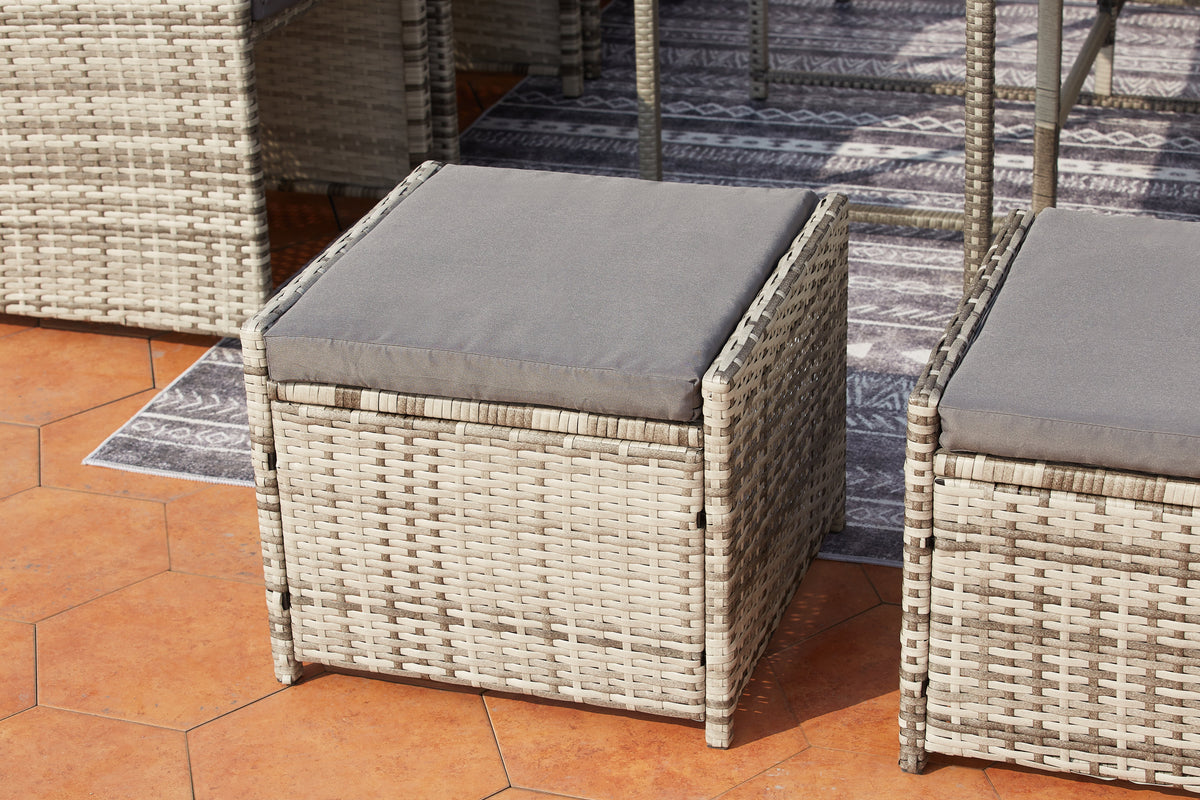 Salon de jardin miami Gris et gris - 4