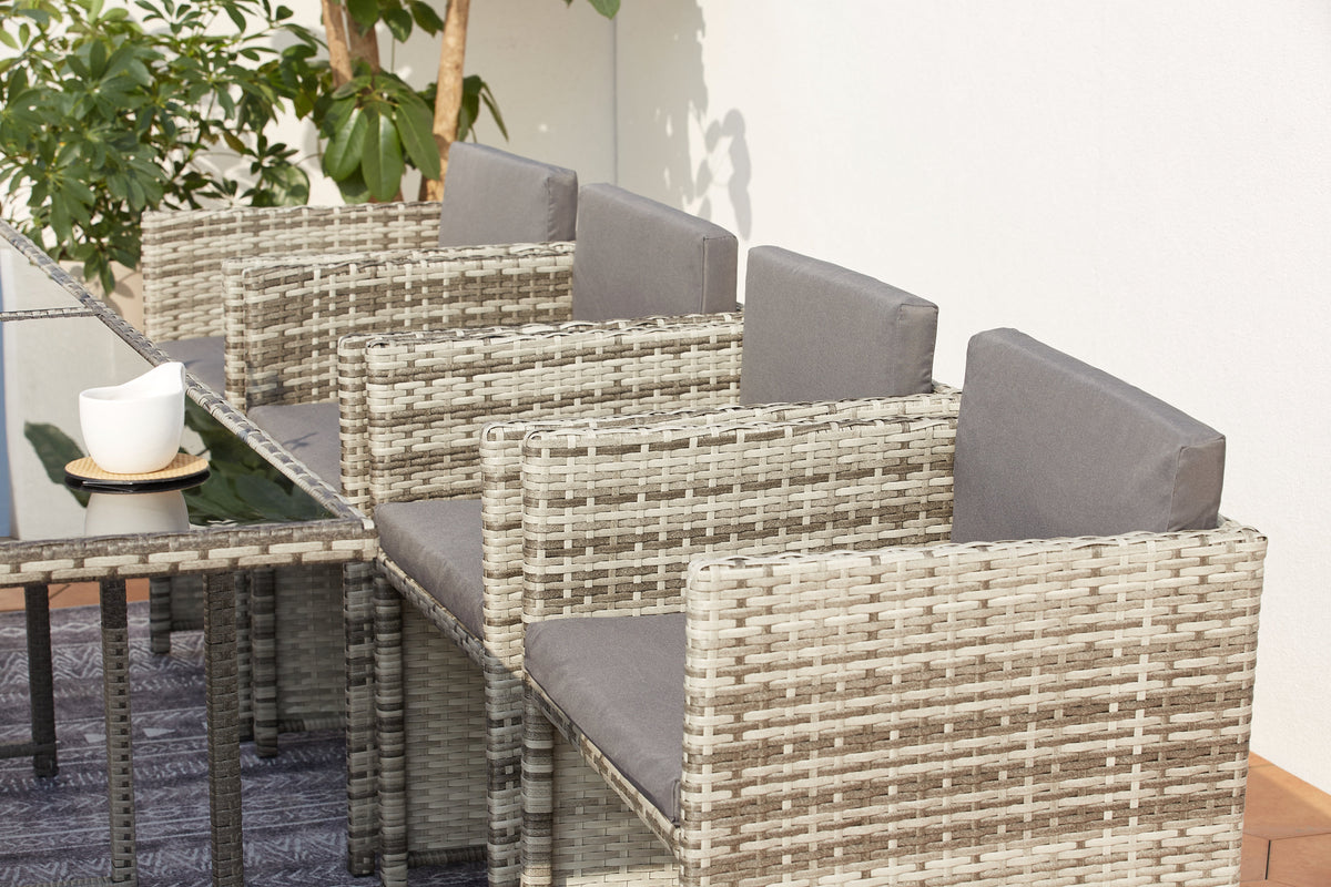 Salon de jardin miami Gris et gris - 5