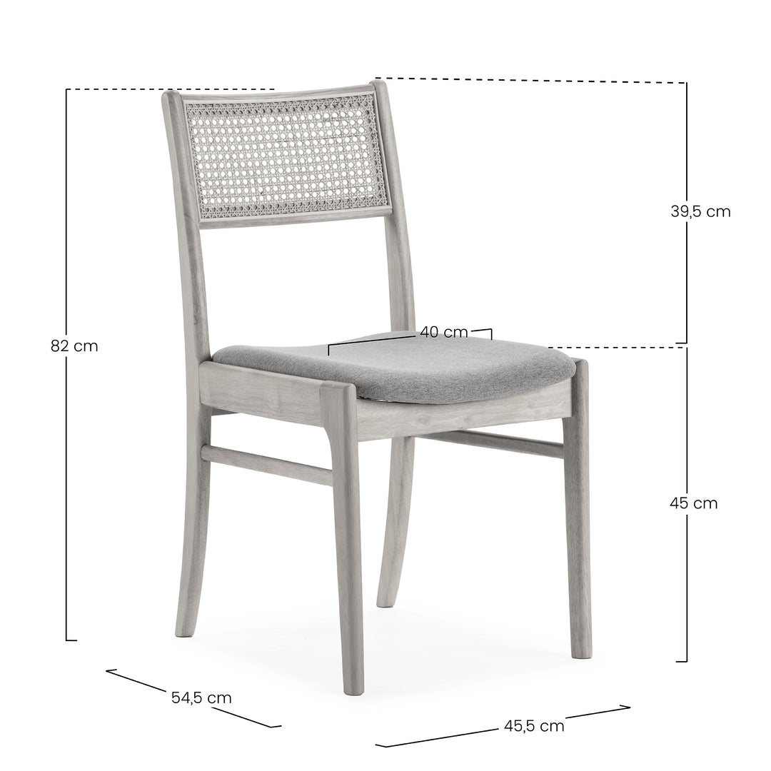 Lot de 2 chaises en bois massif Vilma couleur chêne