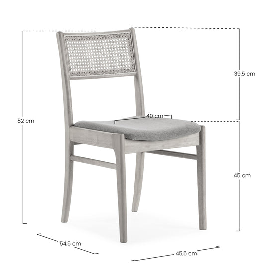 Lot de 2 chaises en bois massif Vilma couleur chêne