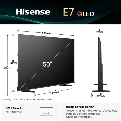 TV HISENSE 50E79Q PRO QLED 126cm 4K Smart TV