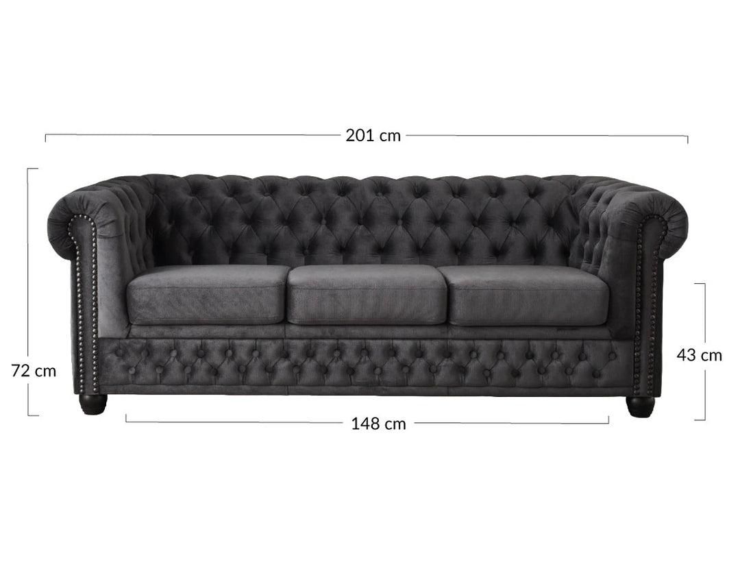 Canapé BESTMOBILIER William Chesterfield droit fixe