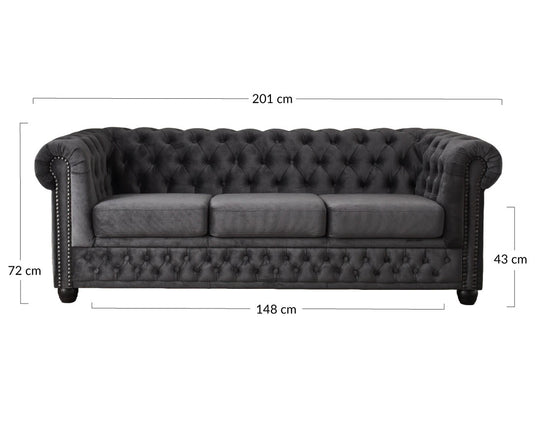 Canapé BESTMOBILIER William Chesterfield droit fixe