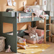 Lit mezzanine mi-hauteur enfant VERBAUDET Everest vert kaki