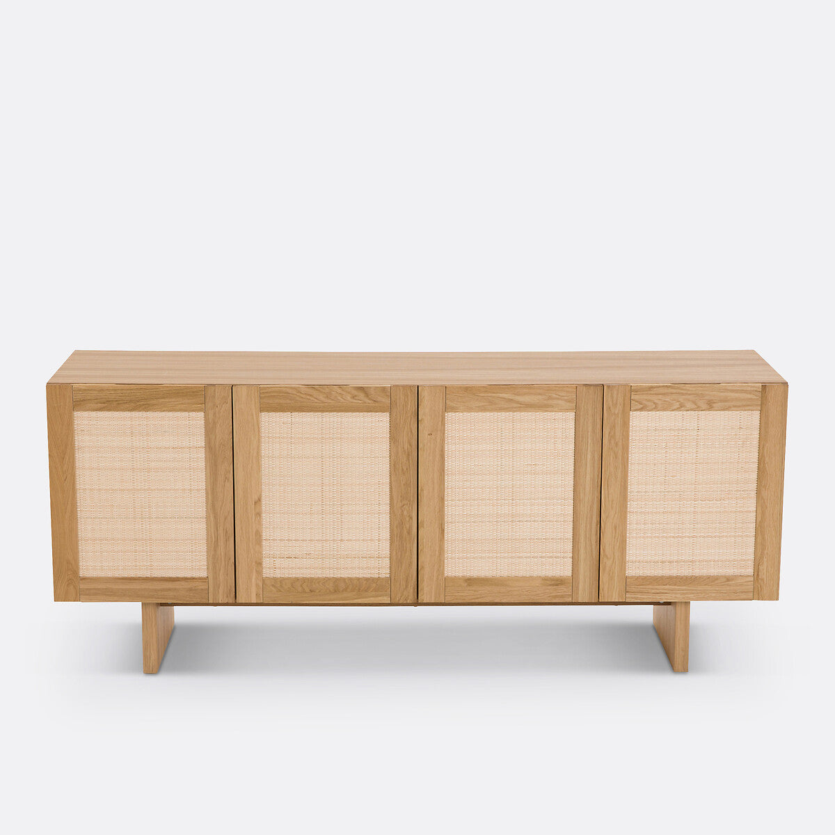 Buffet 4 portes plaqué chêne et cannage, Arty La Redoute Interieurs